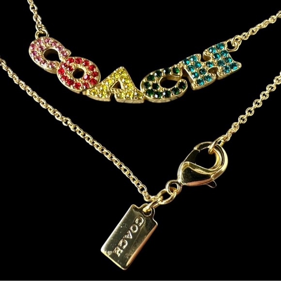 Coach Multicolored Necklace  16-18" NWT Dust Bag Included - Picture 3 of 3